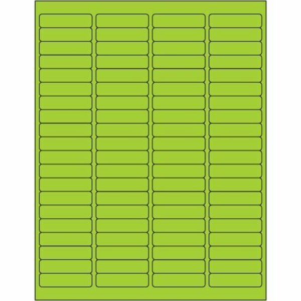 Bsc Preferred 1 15/16 x-1/2'' Fluorescent Green Rectangle Laser Labels, 8000PK S-5961R